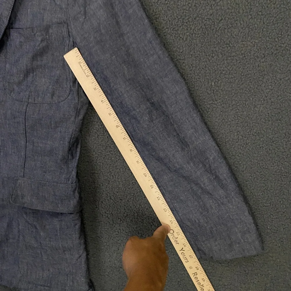 J.CREW Ludlow Jacket Mens XS Blue Chambray Cotton Blazer Sport Coat